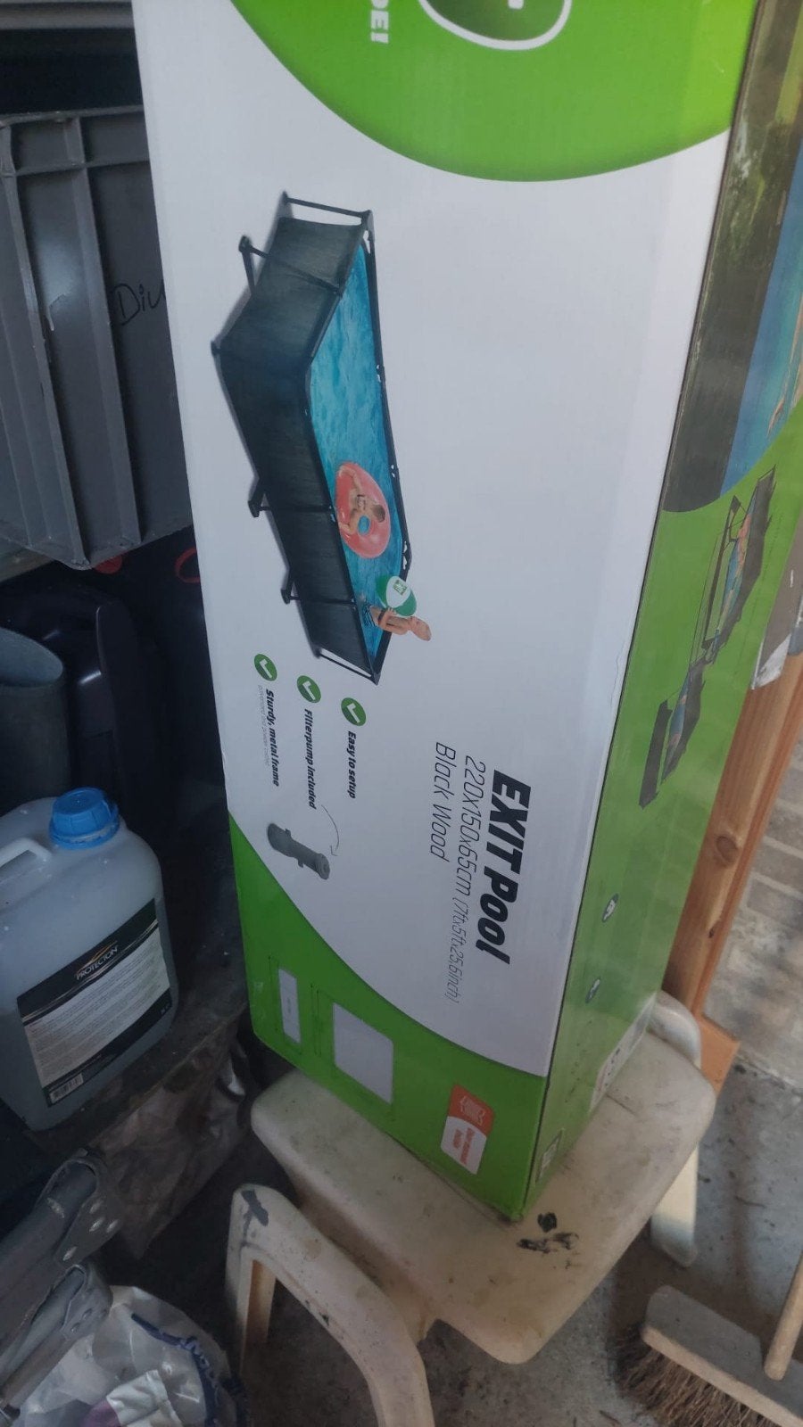 EXIT Zwembad 220x150x65 cm met pomp en toebehoren, Ophalen, Nieuw
