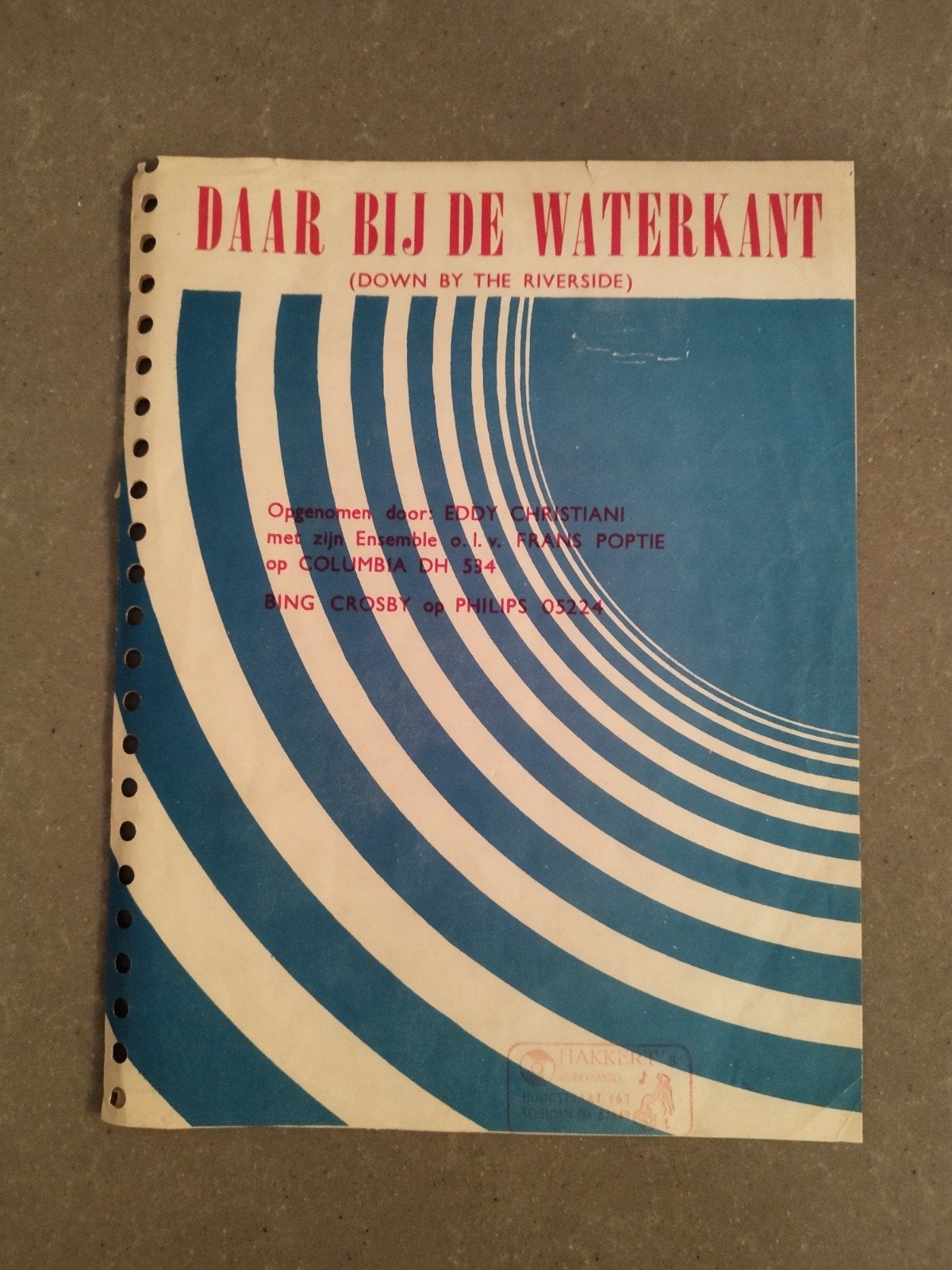 Bladmuziek - Daar bij de waterkant, Ophalen of Verzenden