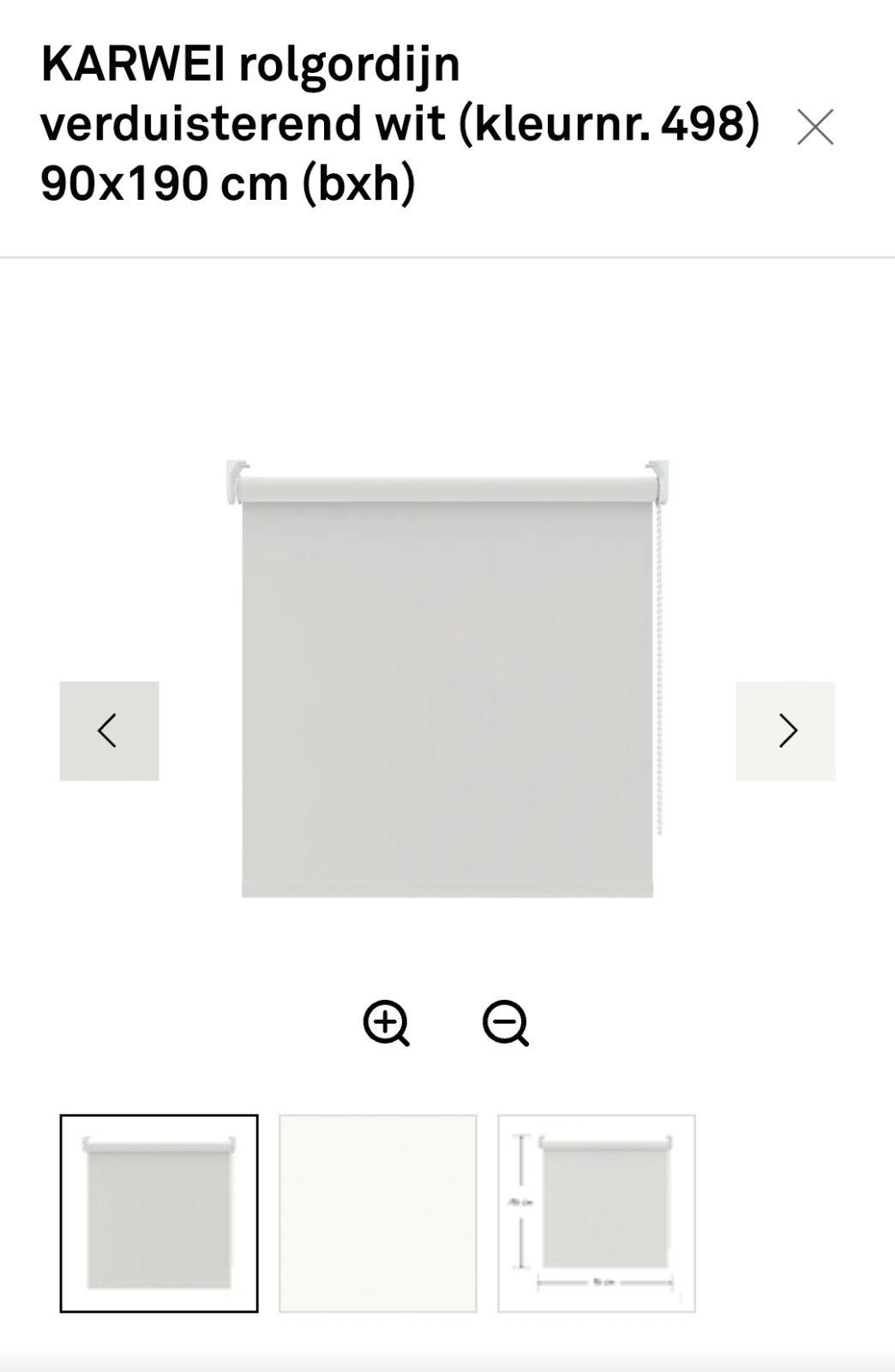 Karwei rolgordijn verduisterd wit 90x190, Ophalen, Nieuw, Wit