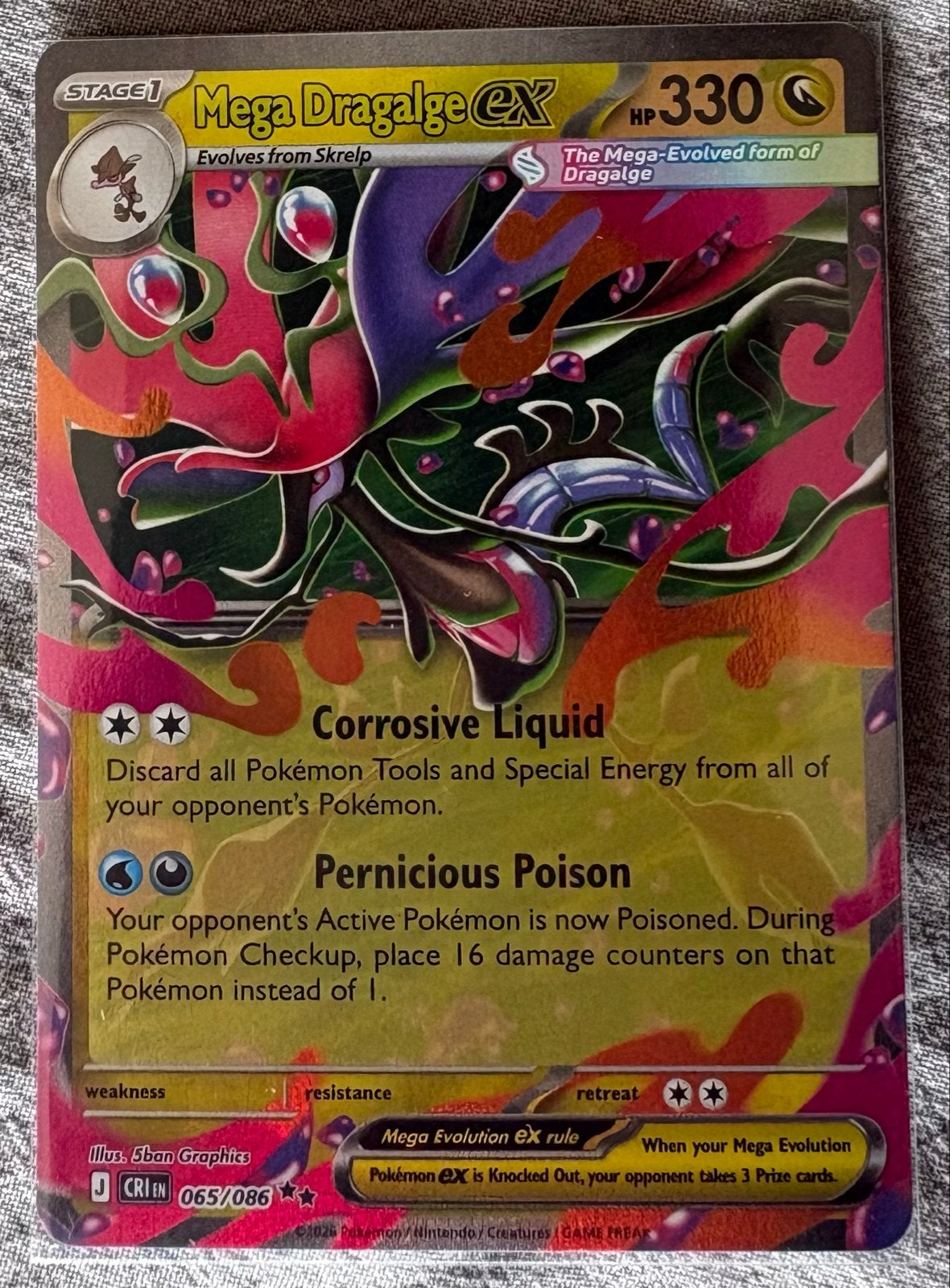 Mega Dragalge EX - Chaos Rising, Ophalen of Verzenden, Zo goed als nieuw, Losse kaart, Foil