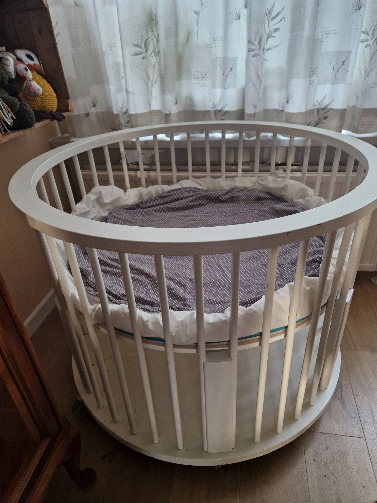 Witte ronde box met wieltjes, Kinderen en Baby's, Ophalen, Gebruikt, Rond, Boxkleed