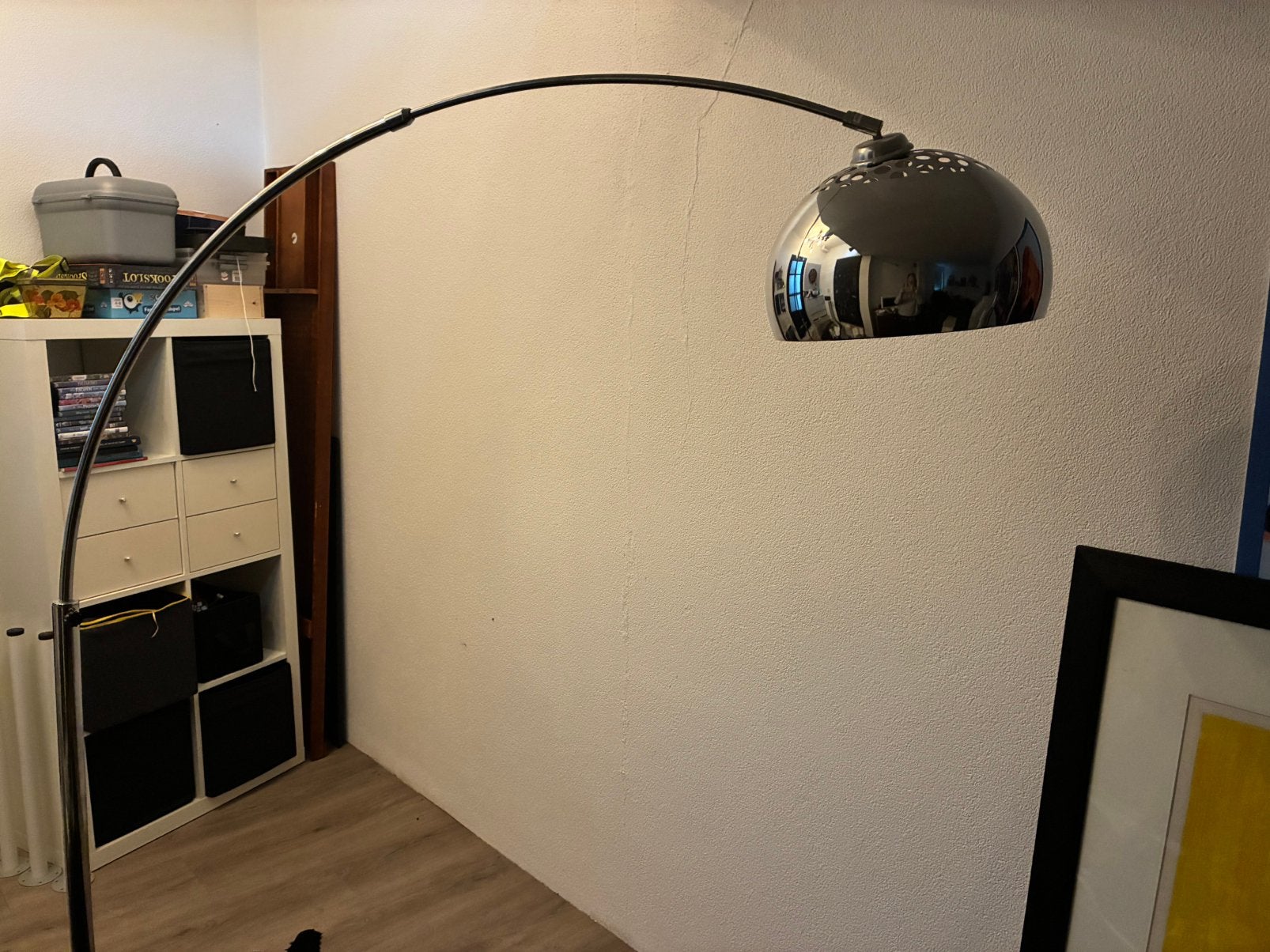 Rvs kleurige booglamp, Huis en Inrichting, Ophalen, Overige materialen, Gebruikt, Booglamp modern