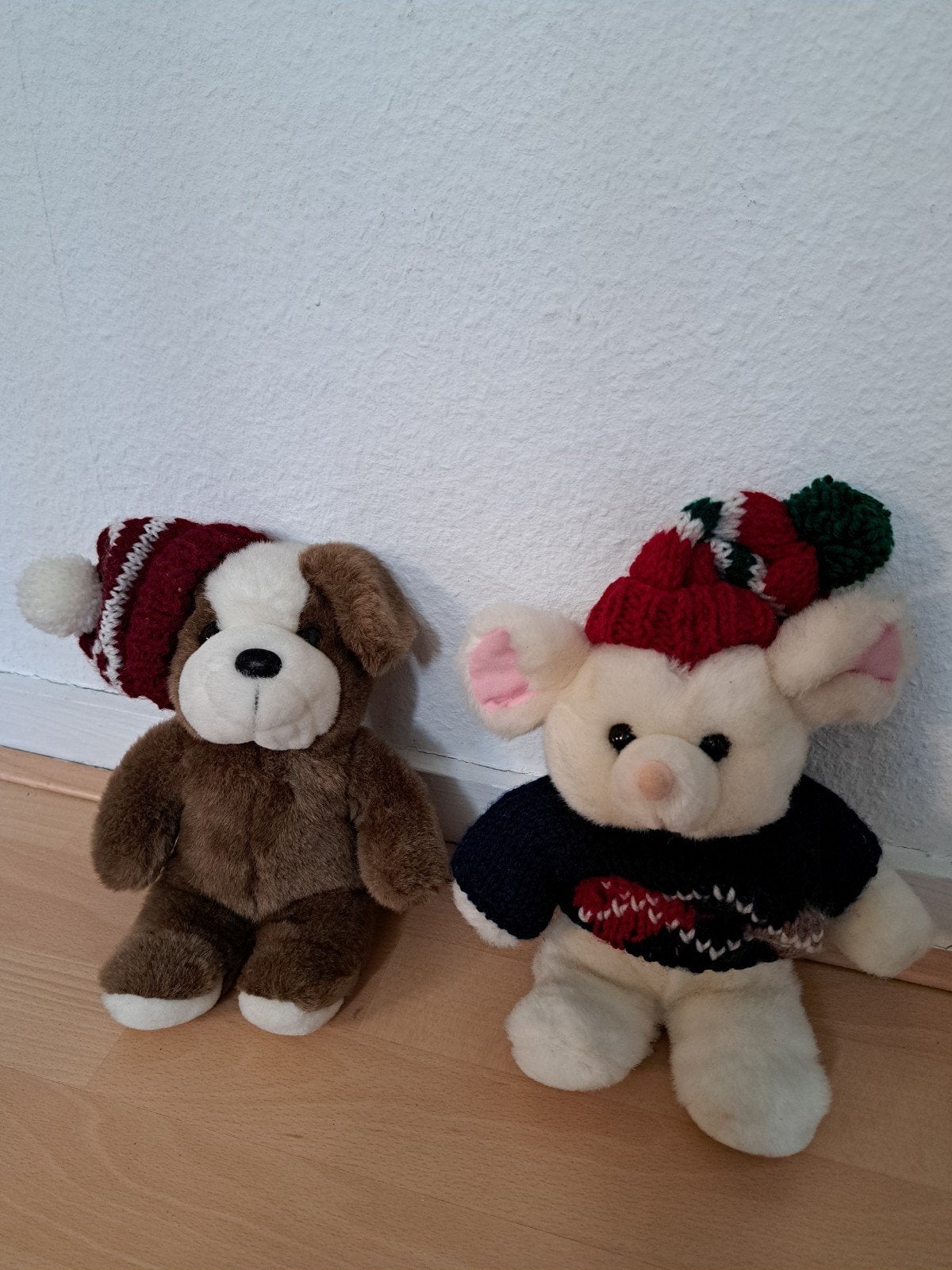 Vintage Kerst Knuffels (2 stuks) – Jaren '80 / '90, Ophalen of Verzenden, Overige typen