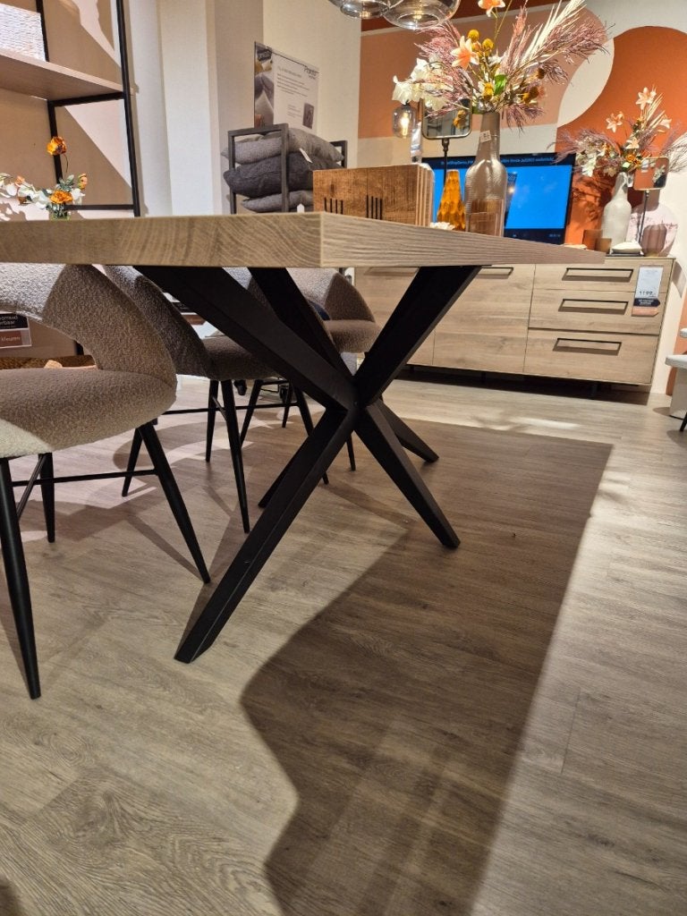 Mascaro eettafel 220x100cm melamine misty oak - Pronto Wonen, Niet ingevuld, Niet ingevuld, Niet ingevuld