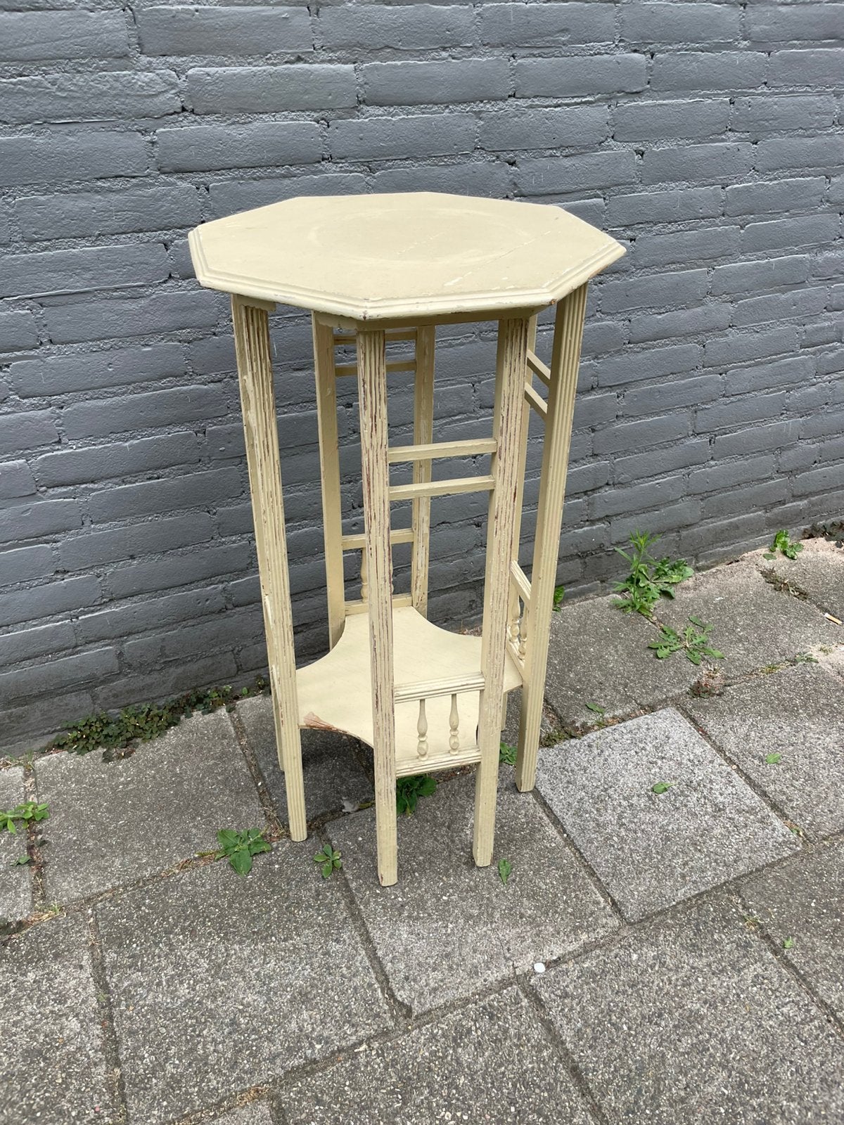 Vintage Brocante Plantentafel / Piëdestal – Art Deco Stijl, Ophalen, Gebruikt