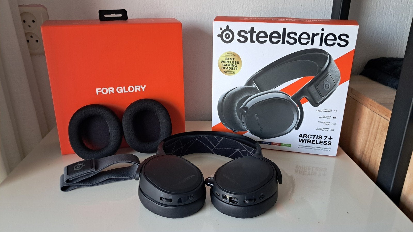 SteelSeries Arctis 7+ Wireless Gaming Headset (PC, PS4, PS5), Steelseries Arctis, Ophalen of Verzenden, Zo goed als nieuw, Draadloos