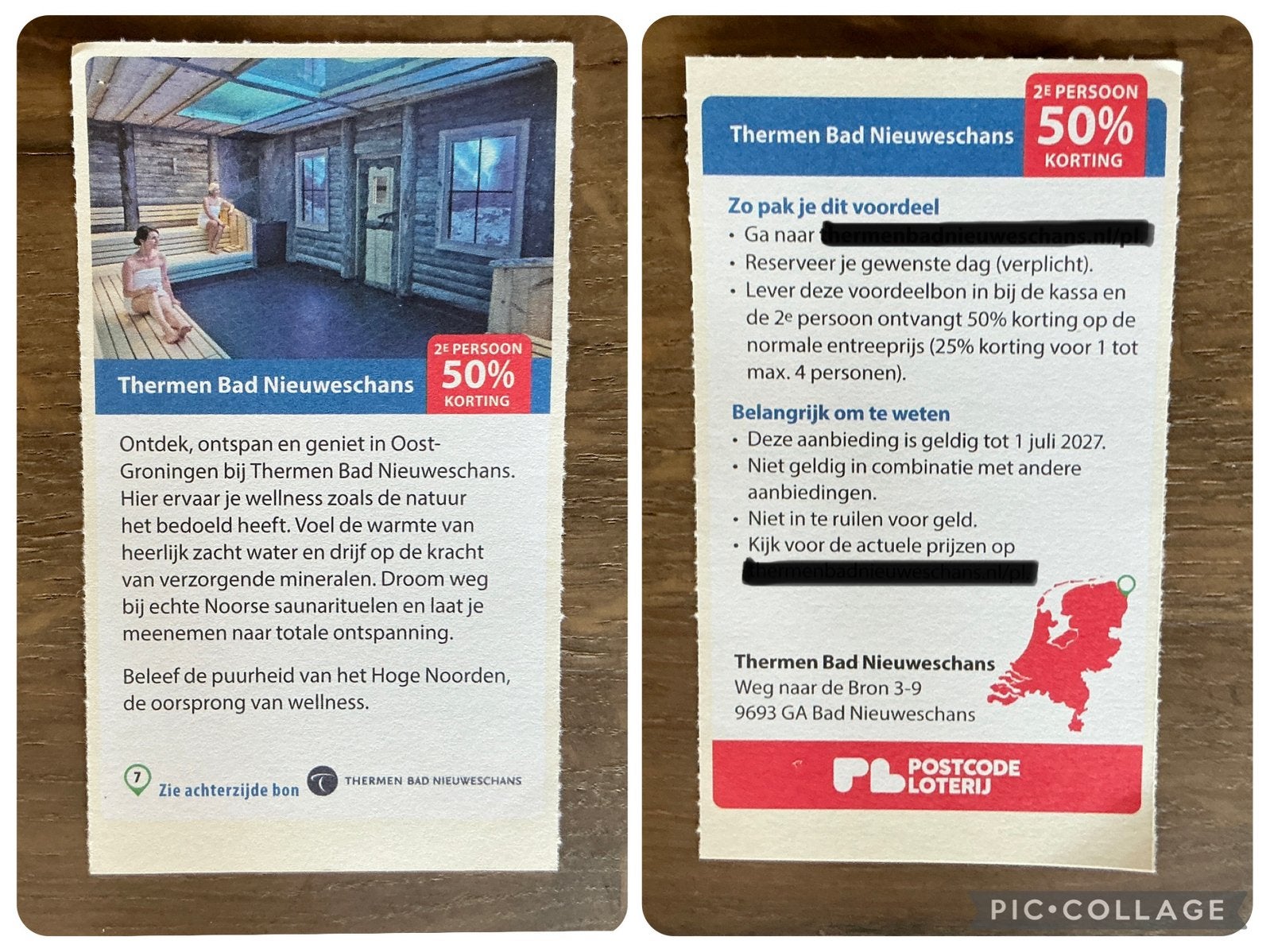 Kortingsbon voor sauna Thermen Bad Nieuweschans (KWF), Tickets en Kaartjes, Kortingen en Cadeaubonnen, Twee personen, Kortingsbon