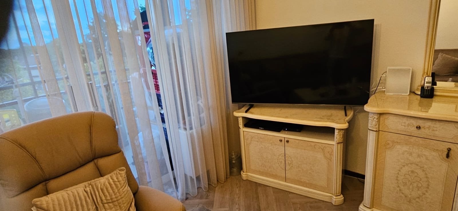 Luxe klassiek dressoir met spiegel + bijpassend tv-meubel, Ophalen, Zo goed als nieuw, 25 tot 50 cm, 200 cm of meer