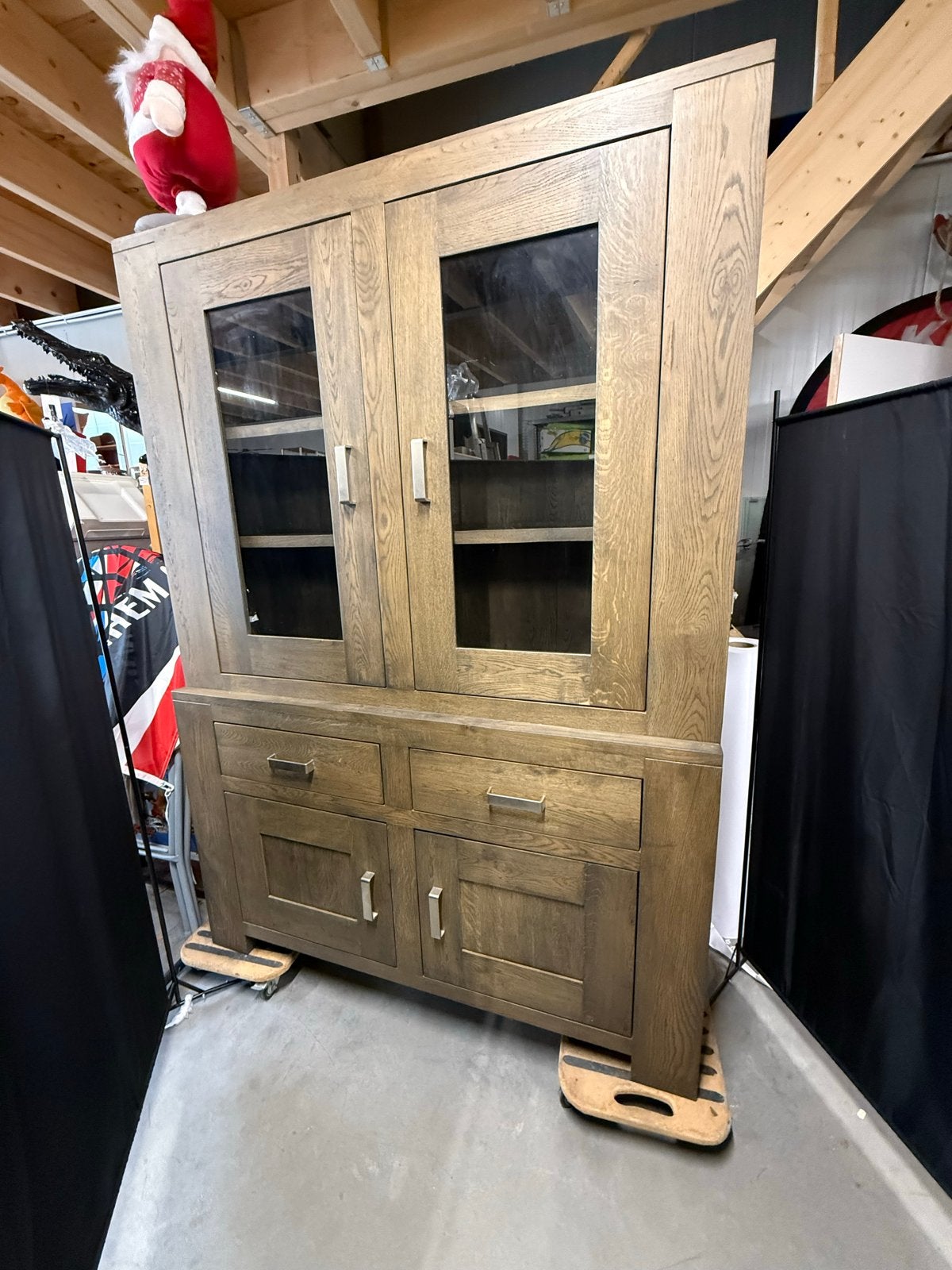 Massief Eiken Buffetkast - 210x150x45 cm - 4 Deuren, 2 Laden, Huis en Inrichting, Ophalen, Gebruikt, 100 tot 150 cm, Q