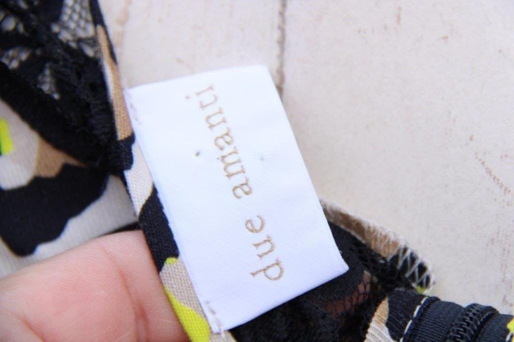 Jurk beige/ geel/ zwart Due Amanti mt 4 (EU42) Vaste prijs, Kleding | Dames, Zwart, Maat 42/44 (L), Ophalen of Verzenden, Zo goed als nieuw