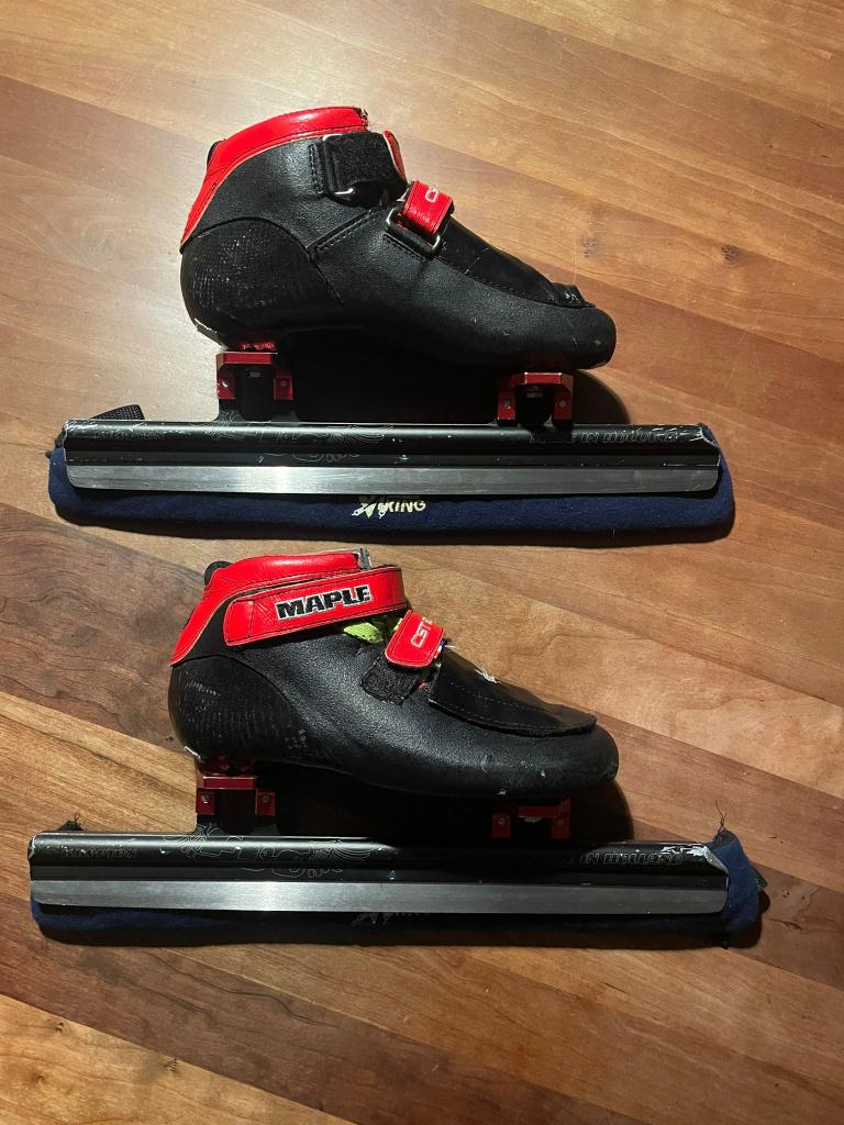 shorttrack shaatsen met ijzers, maat 38, Sport en Fitness, Schaatsen, Ophalen, Gebruikt, Overige typen, Maple