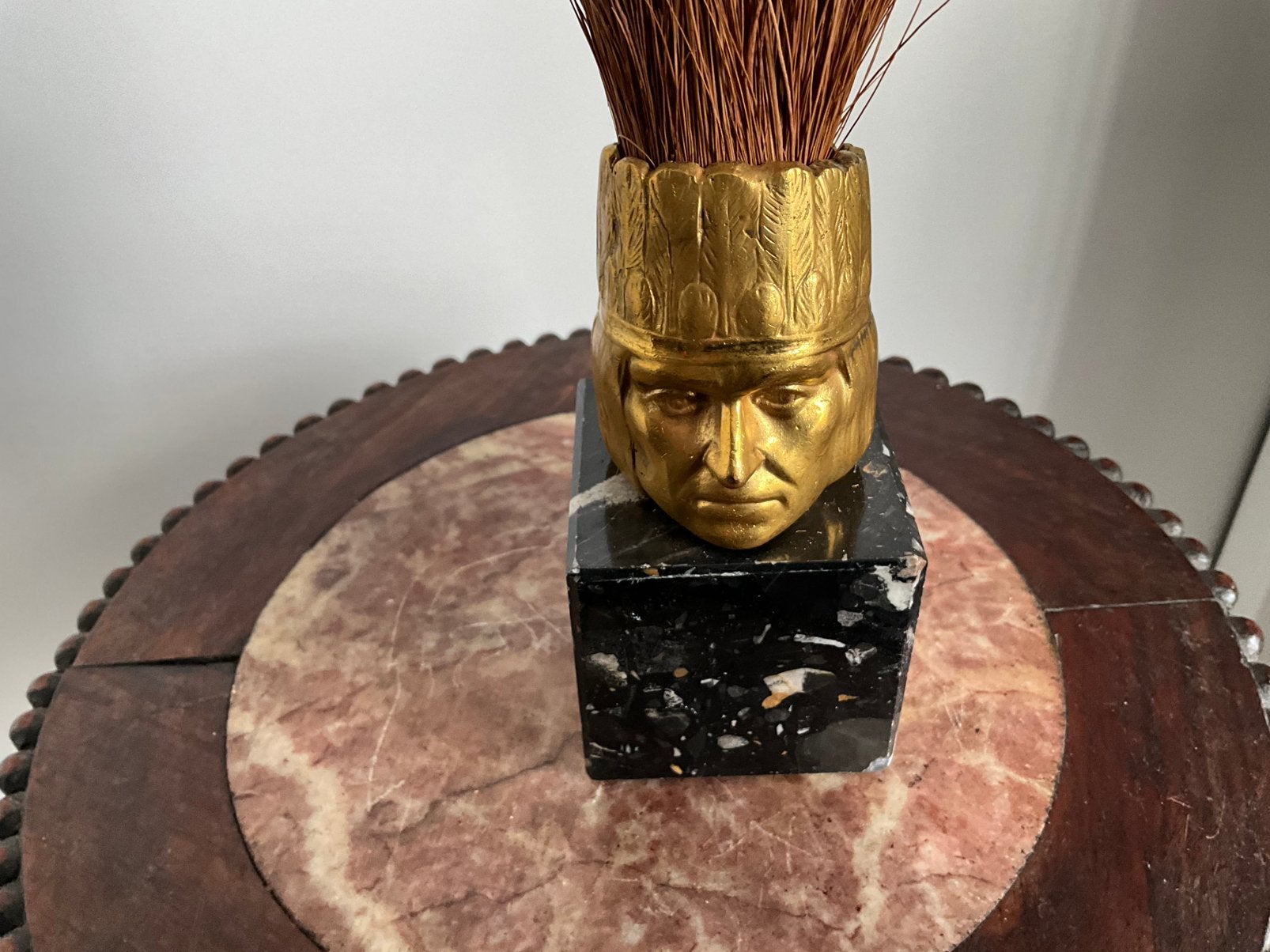 Bronzen indianen hoofd, Ophalen of Verzenden