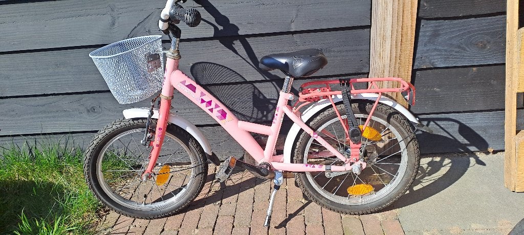 Meisjesfiets 16 inch roze, Ophalen, Terugtraprem, Gebruikt, Handrem
