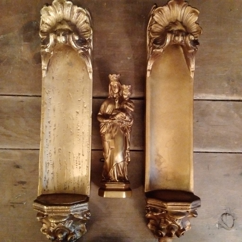 Antieke/oude  gipsen muur consoles, Antiek en Kunst, Antiek | Religie, Verzenden