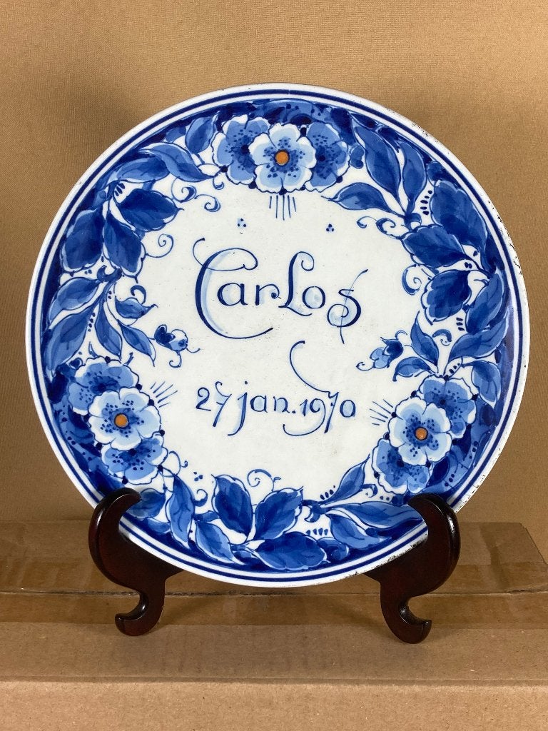 Porceleyne Fles geboorte bord Carlos 1970, Verzamelen, Koninklijk Huis en Royalty, --, Overige typen, Ophalen of Verzenden, Zo goed als nieuw