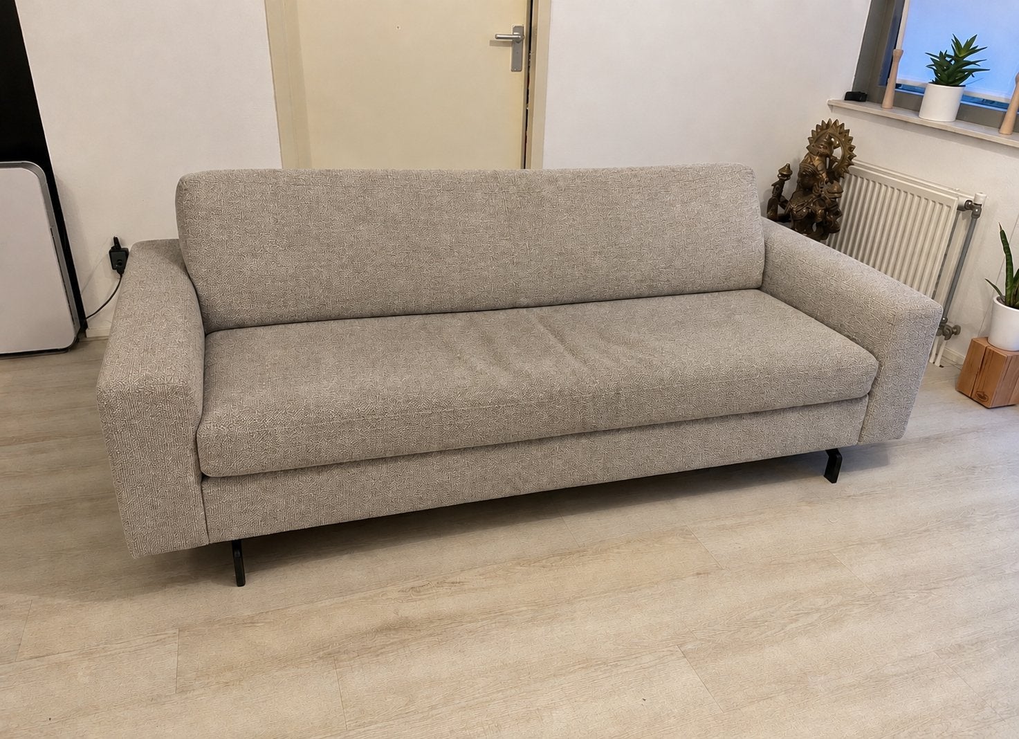 3-zitsbank beige, Ophalen, Gebruikt, Driepersoons, 75 tot 100 cm