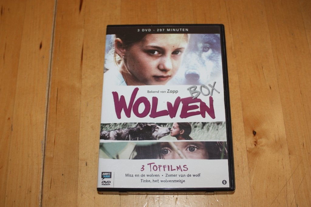 Wolvenbox, 3 dvd's met kinderfilms over wolven, Gebruikt, Alle leeftijden, Nederlands, Dieren
