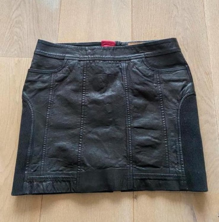 Goosecraft M rok leer nieuwstaat, Maat 38/40 (M), Zwart, Ophalen of Verzenden, Zo goed als nieuw