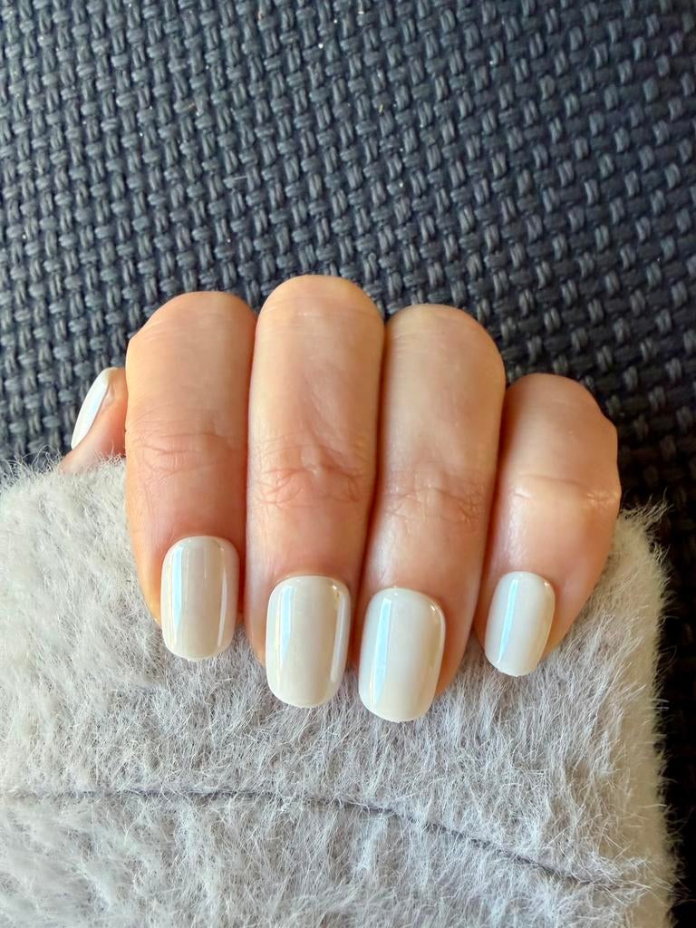 Glazed Chrome White press on Nails, Wit, Nieuw, Ophalen of Verzenden, Handen en Nagels