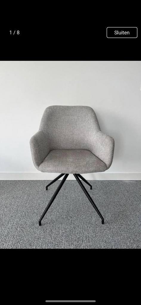 4x eetkamer stoel Kushi grijs. Draaibaar. Nieuw!, Ophalen, Nieuw, Vier, Stof