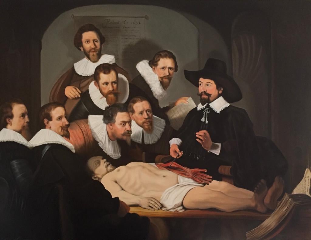 Anatomische les op origineel formaat, Antiek en Kunst, Kunst | Schilderijen | Klassiek, Ophalen