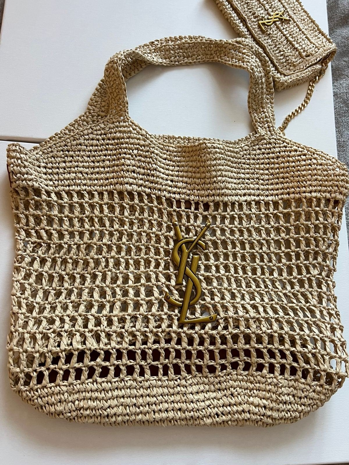 Medium Crochet Raffia Bag + Portemonnee, Ophalen of Verzenden, Nieuw, Shopper