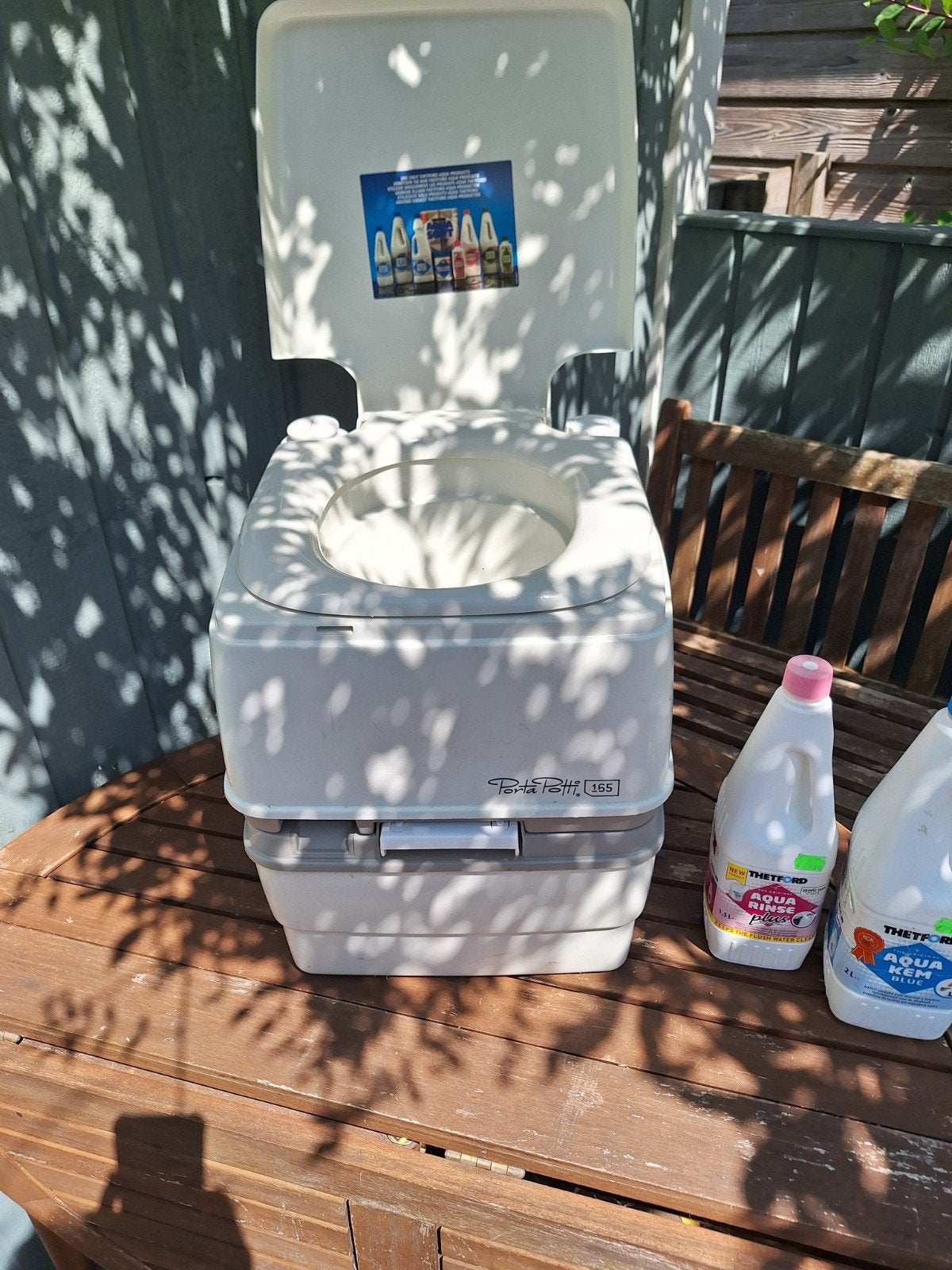 Porta Potti 165 met schoonmaakmiddelen, Caravans en Kamperen, Ophalen, Gebruikt