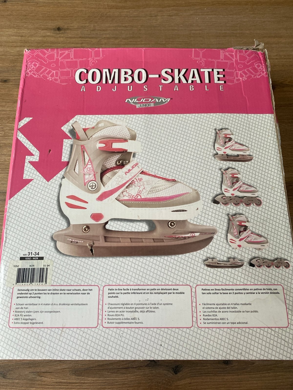 Nijdam Combo-Skate verstelbare schaatsen/inline skates, Sport en Fitness, Schaatsen, Ophalen of Verzenden, Nieuw, Overige typen