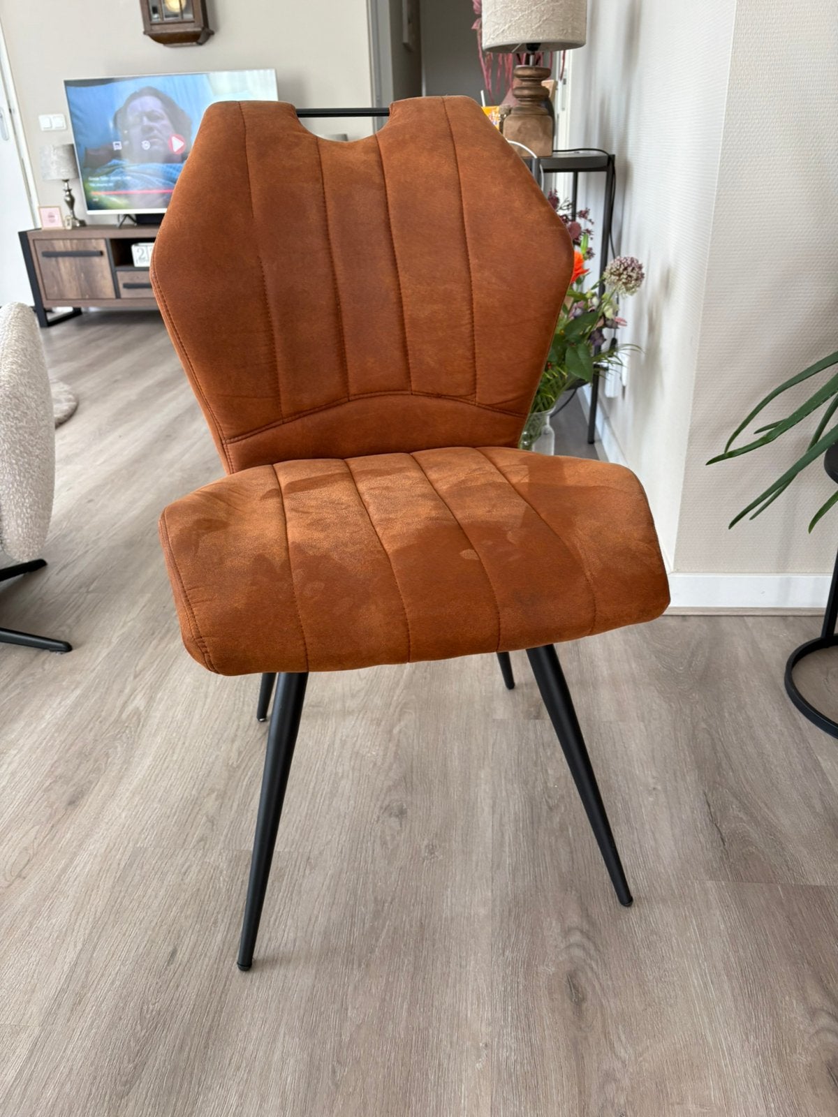 6 eetkamer stoelen, Ophalen of Verzenden, Zo goed als nieuw, Grijs, Vijf, Zes of meer stoelen