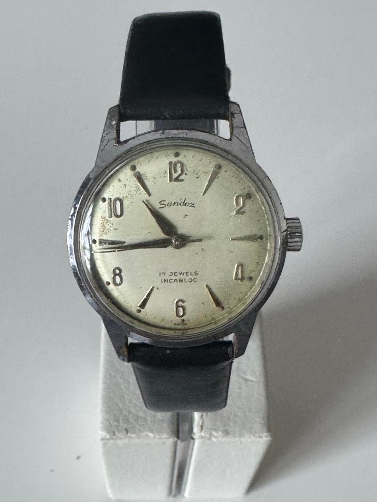 Vintage Sandoz 17 Jewels Incabloc Polshorloge, Ophalen of Verzenden, Gebruikt