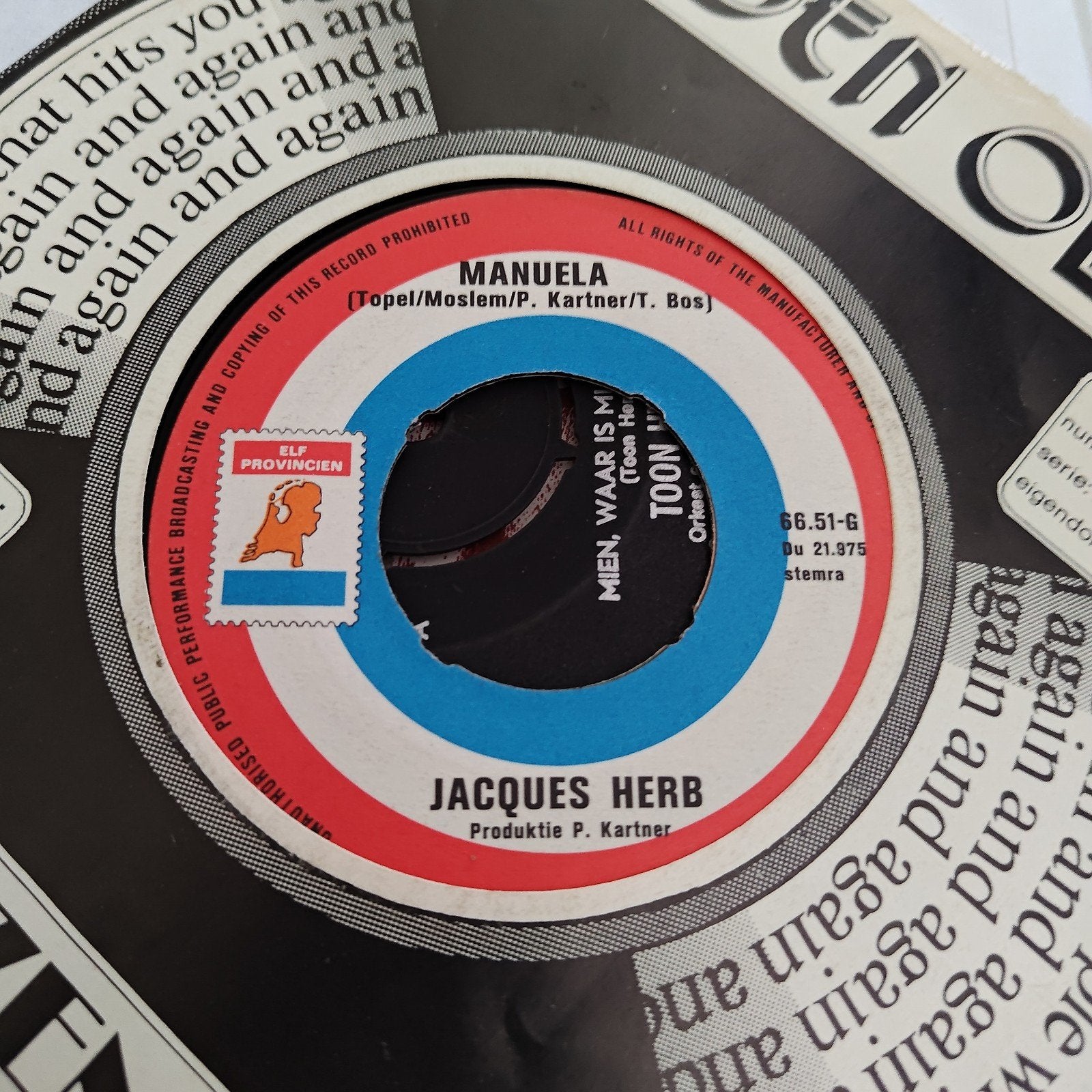 Jacques Herb - Manuela, Cd's en Dvd's, Gebruikt, 7 inch, Ophalen of Verzenden, EP