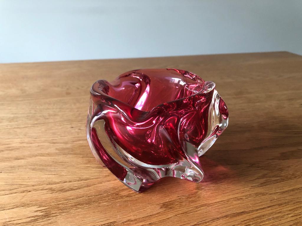 Murano rode glazen asbak, Antiek en Kunst, Antiek | Glas en Kristal, Ophalen of Verzenden