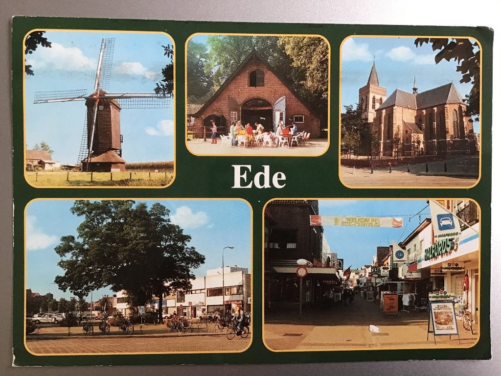 Oude ansichtkaart Ede - Molen, kerk en dorpsgezichten 1996, Ophalen of Verzenden, 1980 tot heden, Gelopen, Gelderland