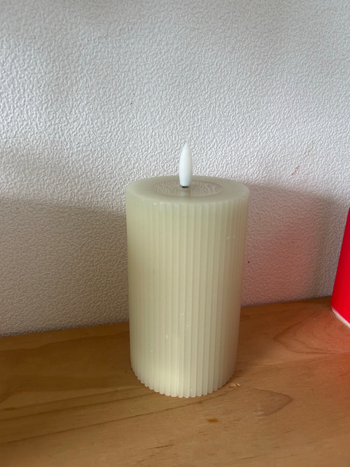 Elektrische kaars - Nette staat, Ophalen of Verzenden, Crème, Was, Kaars