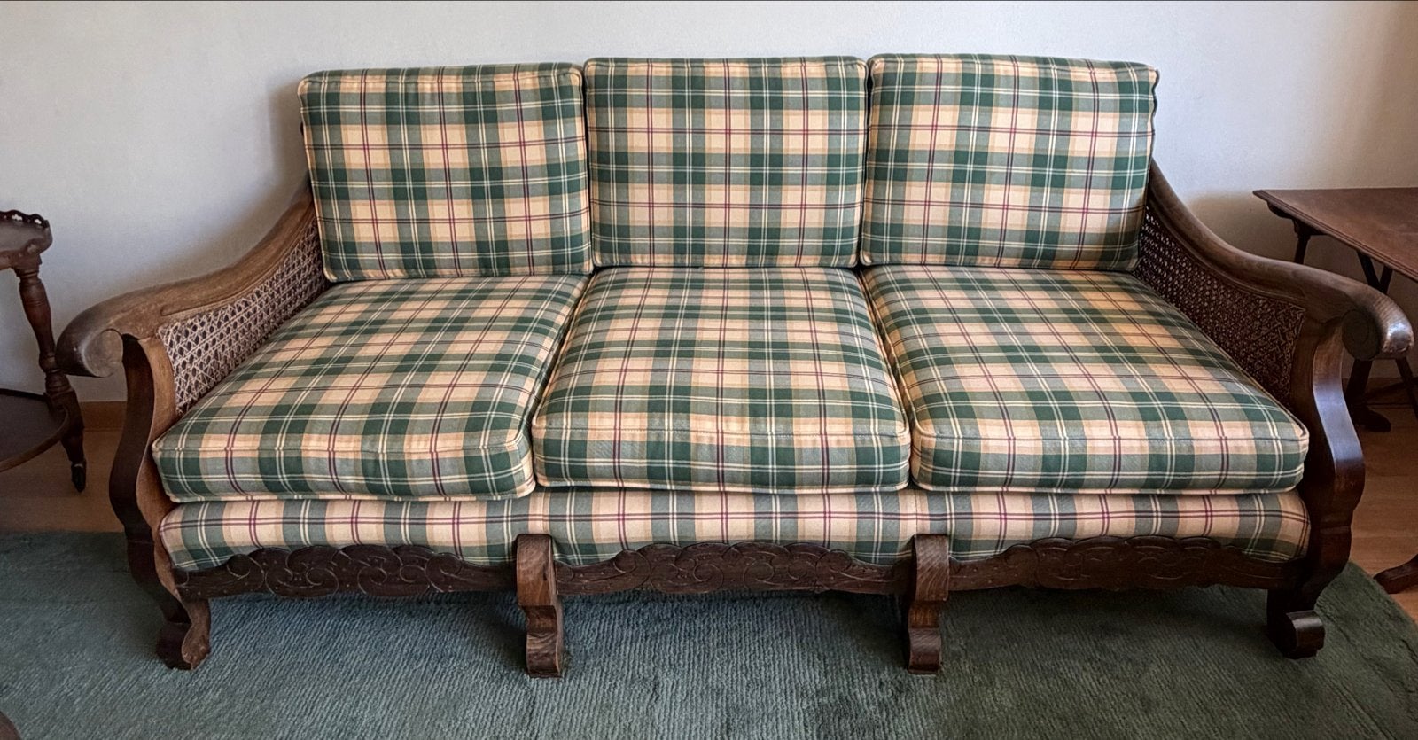 Vintage rotan bank en fauteuils - set, Ophalen