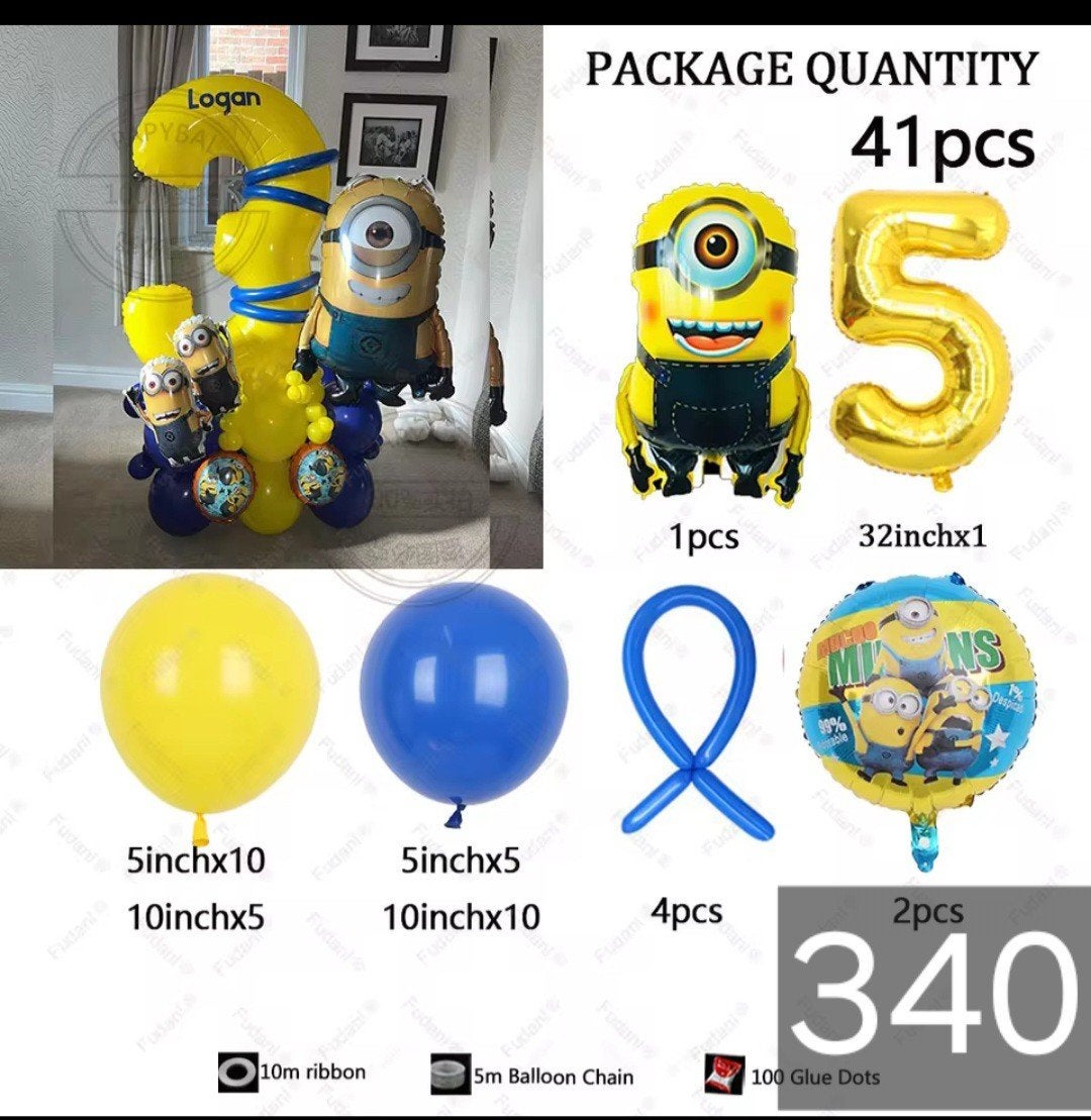 Minions Feestpakket - Ballonnen en Decoratie (41 stuks), Ophalen of Verzenden, Nieuw, Versiering, Verjaardag