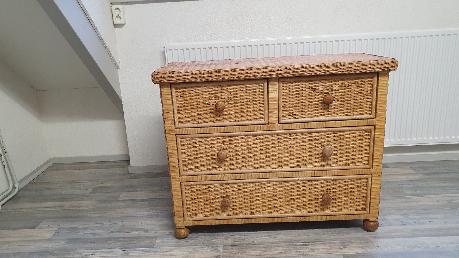 Rotan kastje met laden, Ophalen, Gebruikt, 50 tot 100 cm, 3 of 4 laden