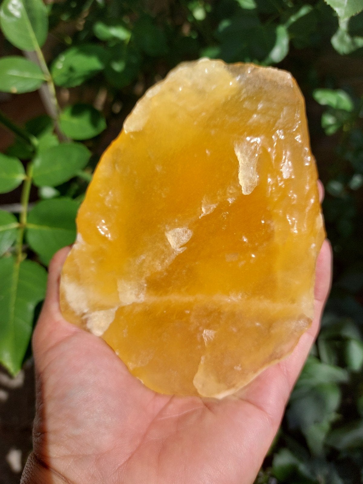 Prachtig Diep Oranje Calciet Stuk - Helder & Doorschijnend, Verzamelen, Mineralen en Fossielen, Ophalen of Verzenden