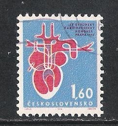 Tsjecho-Slowakije; 1482 Cardiologische congres, Verzenden, Overige landen, Gestempeld