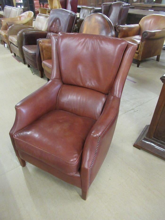 Oer 11027 vintage leren fauteuil, Huis en Inrichting, Fauteuils, Ophalen, Gebruikt, Leer