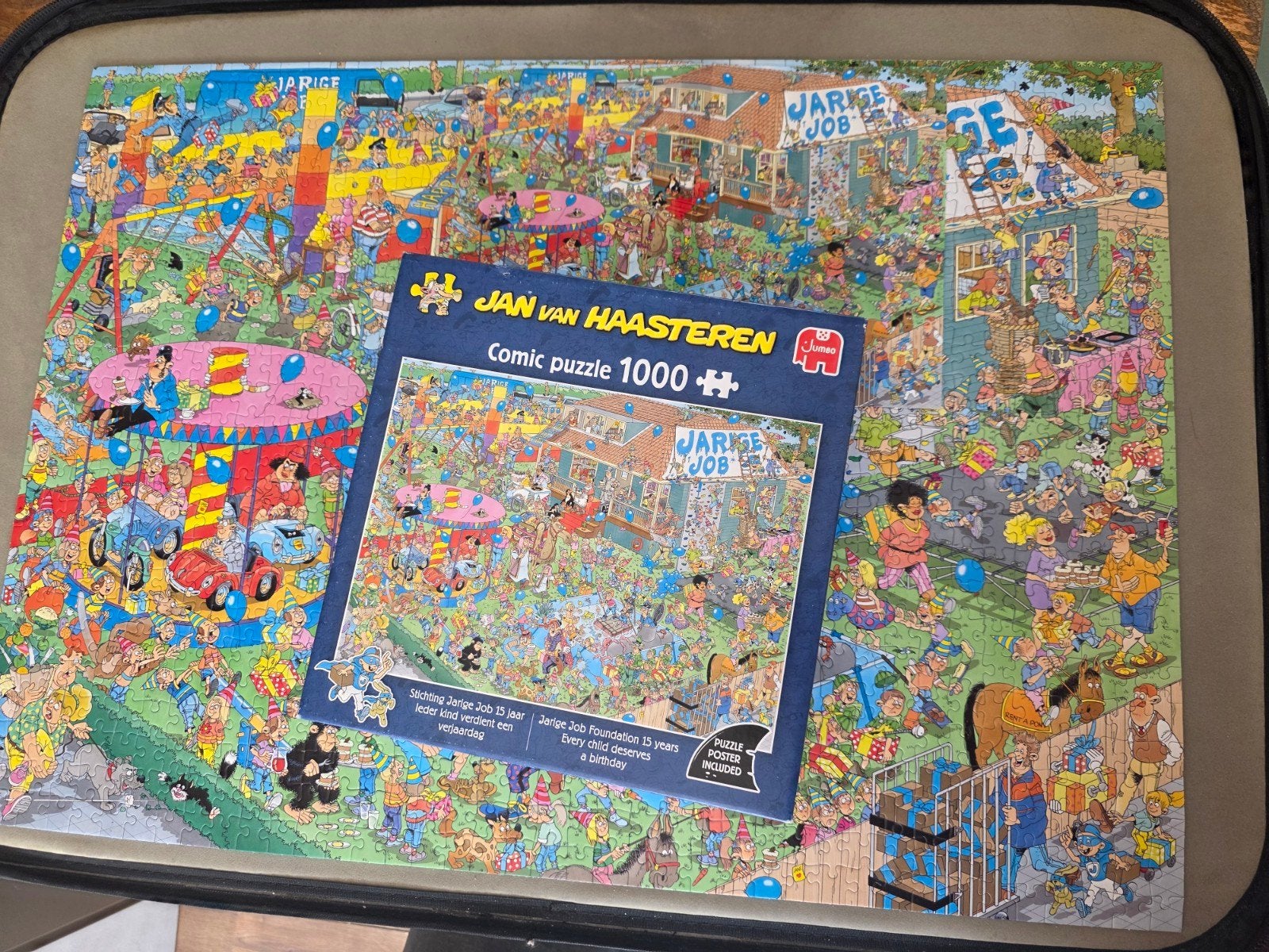 Jan van Haasteren 1000 stukjes Stichting Jarige Job, Hobby en Vrije tijd, Ophalen, 500 t/m 1500 stukjes, Gebruikt, Legpuzzel