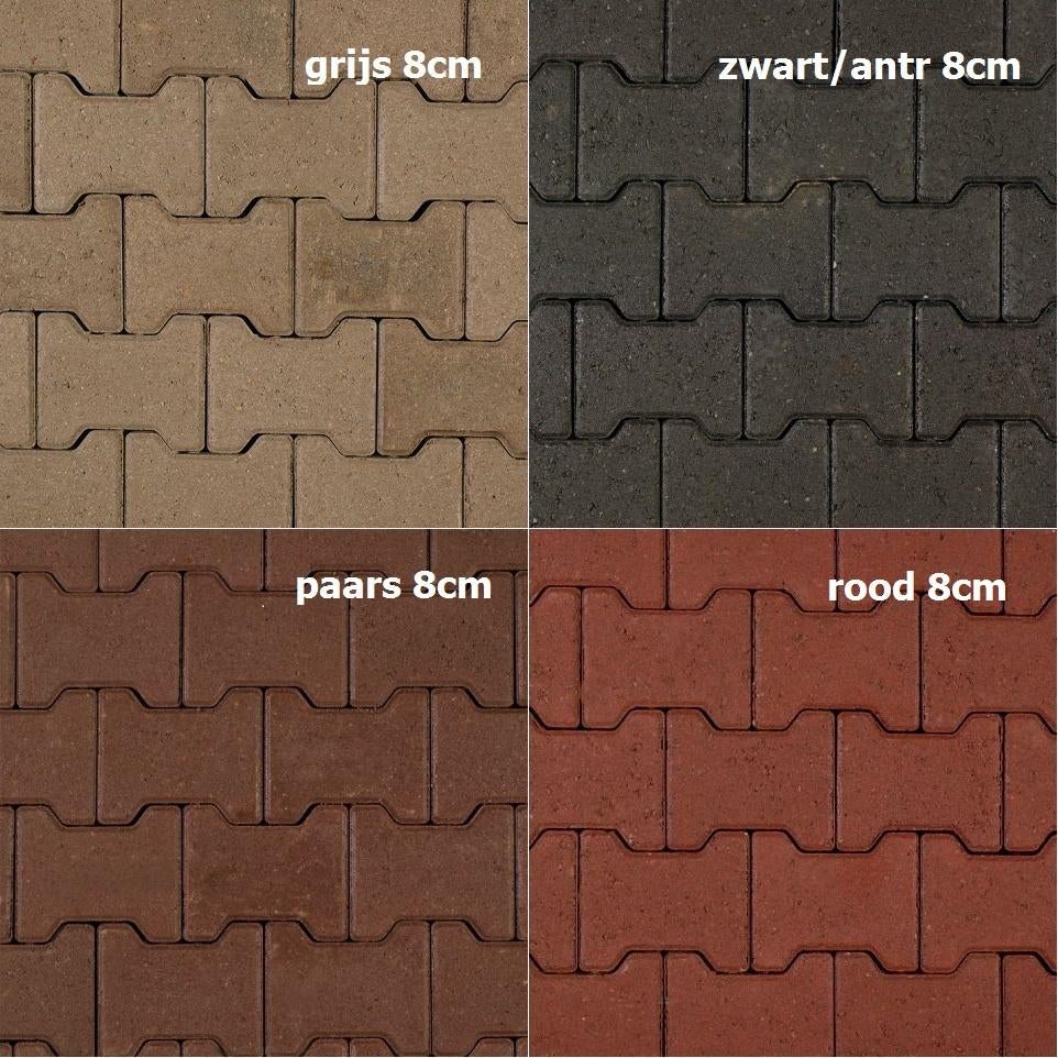 NIEUWE beton  H-klinkers grijs zwart/antraciet rood/paars H, Tuin en Terras, Tegels en Klinkers, Info@morssinkhof-groep.nl, Verzenden