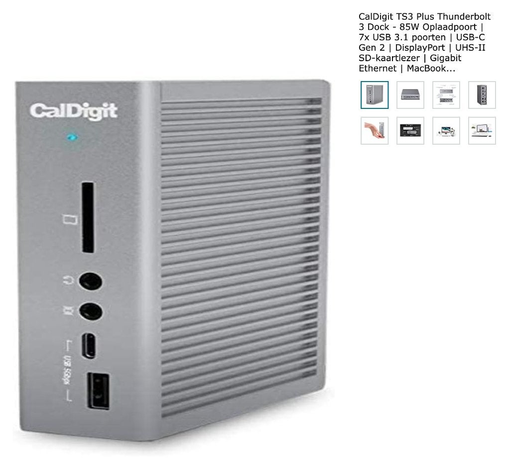 CalDigit TS3 Plus Dock - 85W Opladen & 7x USB 3.1, Computers en Software, Dockingstations, Ophalen of Verzenden, CalDigit, Docking station