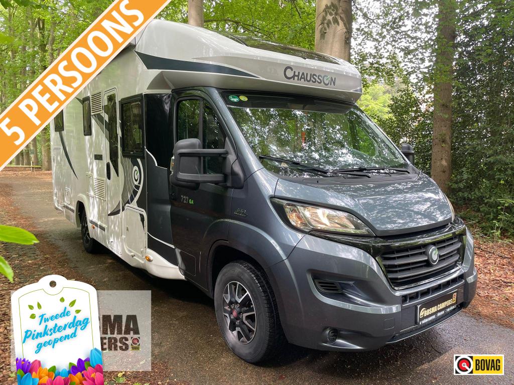 Chausson Limited Edition 727 GA Enkele Bedden Hefbed 2017, Caravans en Kamperen, Campers, Ringverwarming, Fiat, Airbags, Koelkast