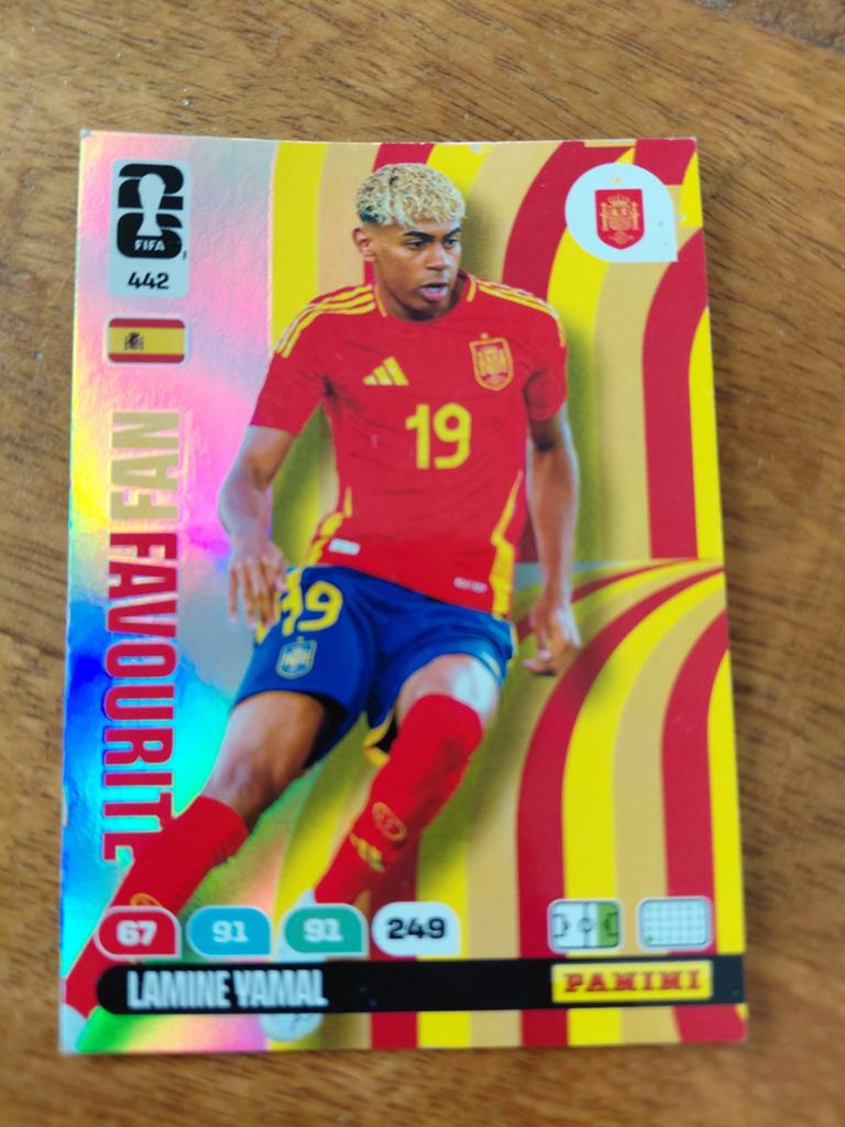 Lamine yamal wk26 kaart panini 442, Ophalen of Verzenden, Zo goed als nieuw, Buitenlandse clubs, Poster, Plaatje of Sticker