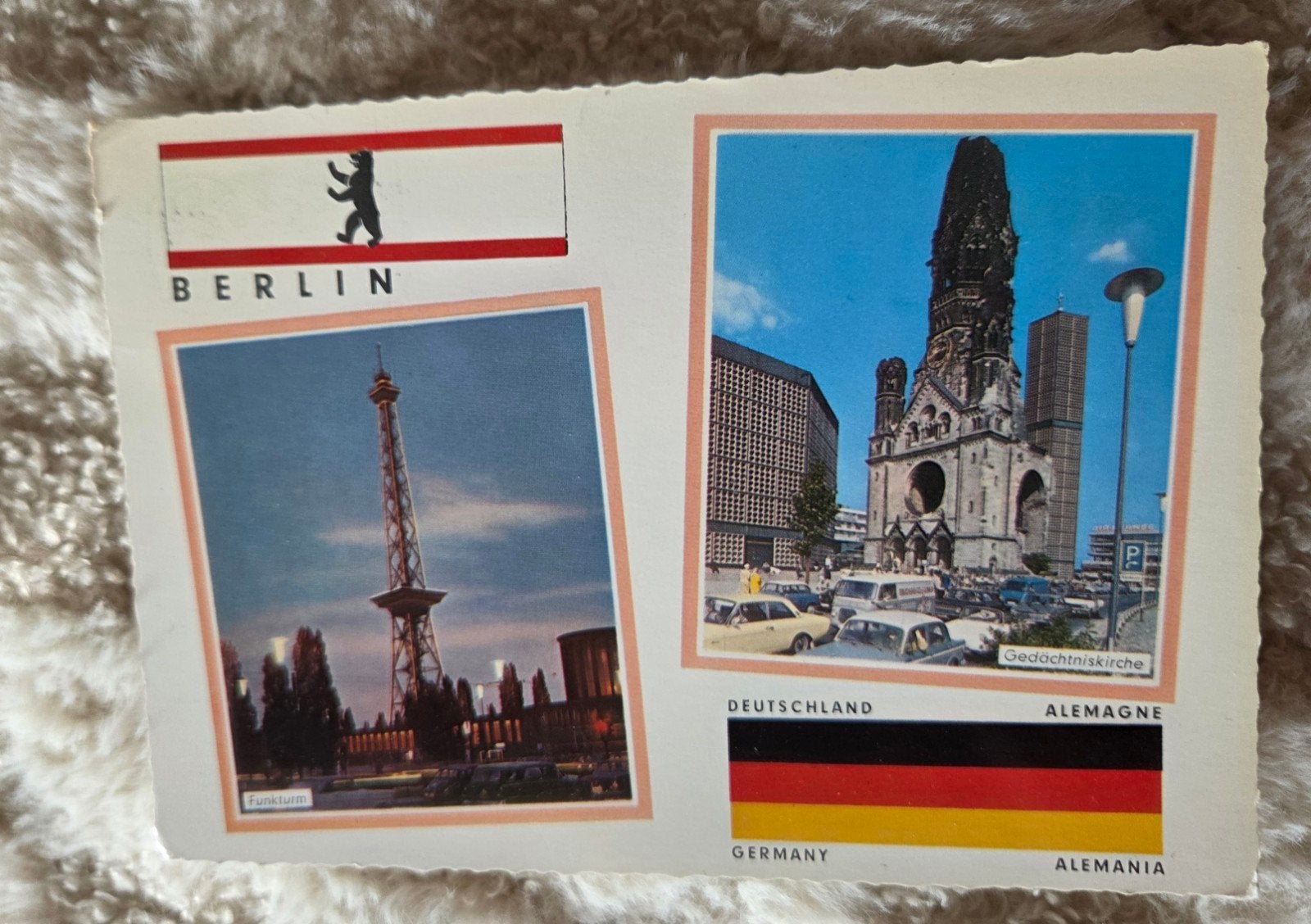 Oude ansichtkaart Berlijn - Gedächtniskirche en Funkturm, Verzenden, 1960 tot 1980, Gelopen, Duitsland