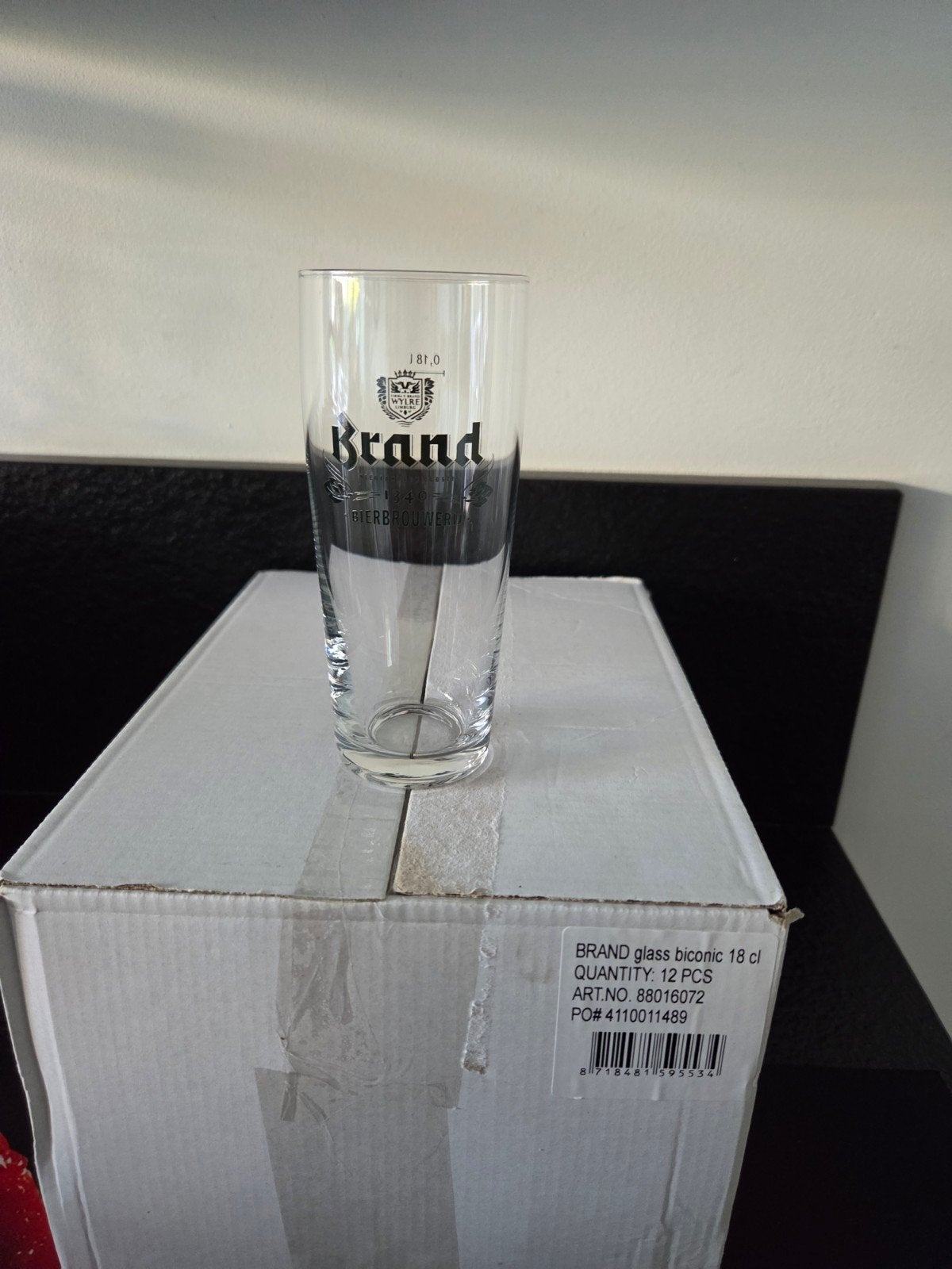 12 Brand bierglazen fluitje 18cc, Ophalen of Verzenden, Nieuw, Bierglas