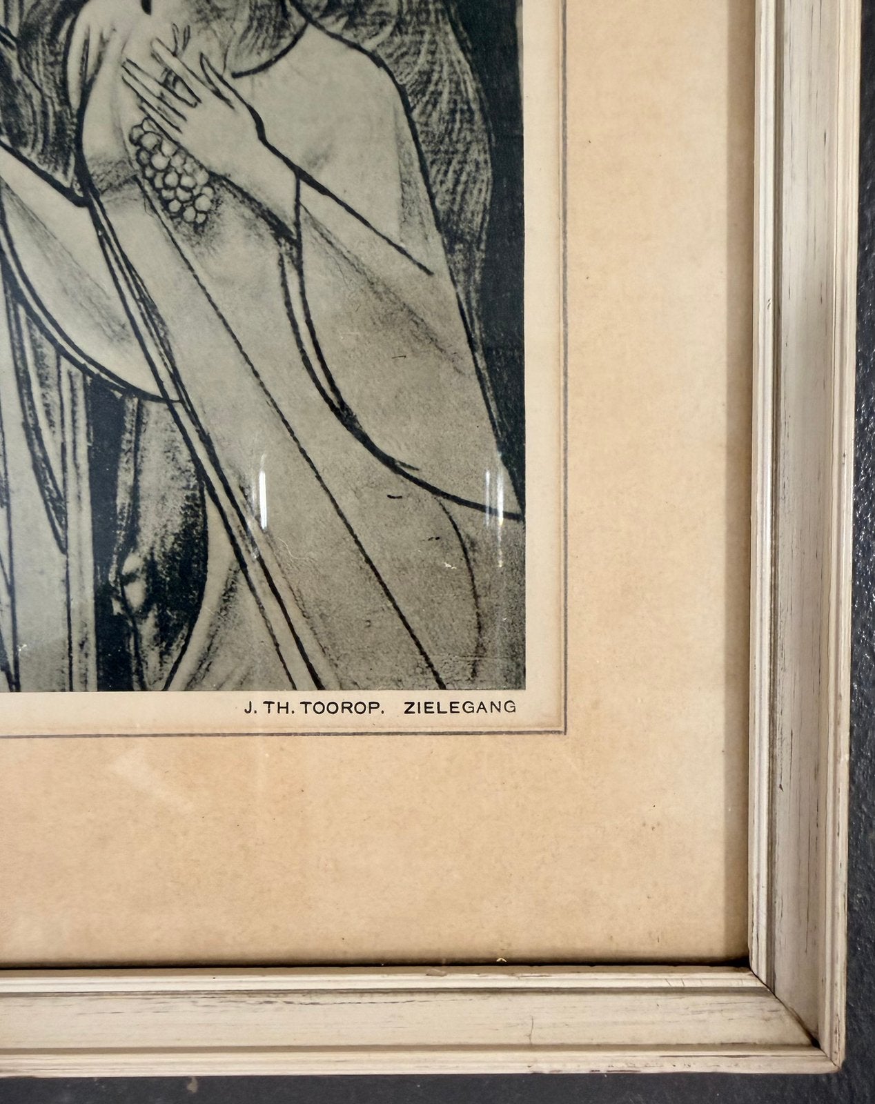 Jan Toorop 1858-1928 / Lithografie Zielengang 1920, Portret en Figuren, Gelimiteerde oplage, Ophalen of Verzenden, Lithografie