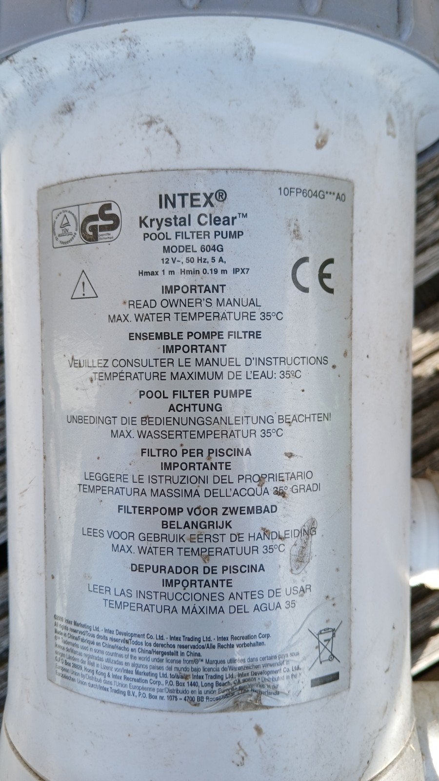 Intex Krystal Clear filterpomp voor zwembad, Ophalen of Verzenden, Gebruikt, Zwembadpomp