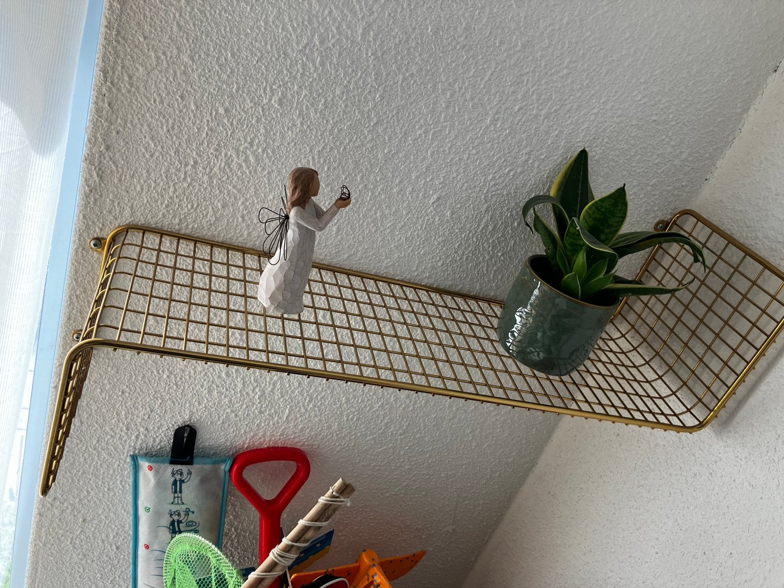 Wandplank boekenplank goudkleurig metaal, Ophalen, Zo goed als nieuw